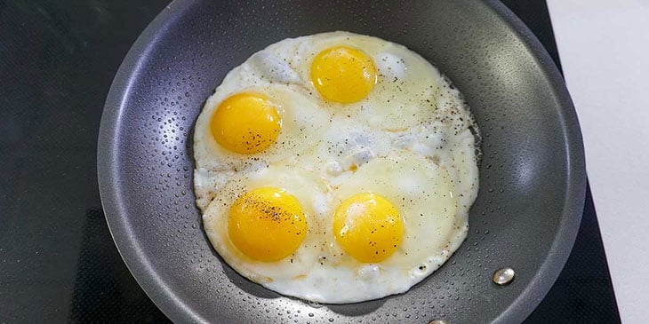 Cook eggs on a non-stick pan