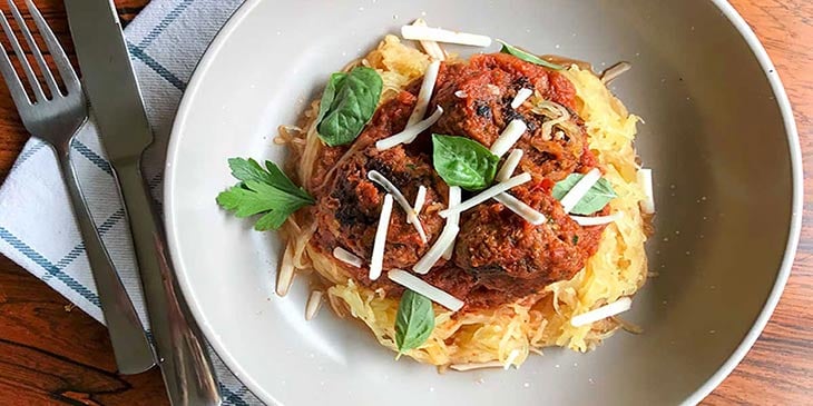 Vegan Spaghetti Squash & Beyond Cauliflower Meatballs Recipe