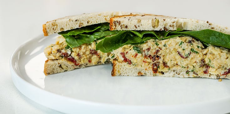 high-protein vegan tuna salad sandwich